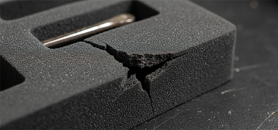 cracked EVA foam insert