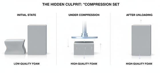compression set test on EVA foam