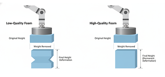 compression set test on EVA foam