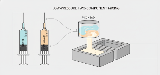 reaction injection molding process diagram