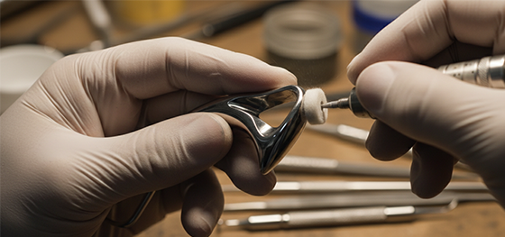 hand polishing a 420 stainless medical tool hand polishing a 420 stainless medical tool