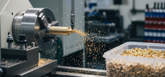 high-speed CNC turning of C360 brass