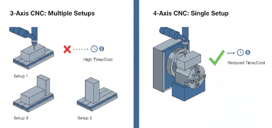 3-Axis vs 4-Axis CNC
