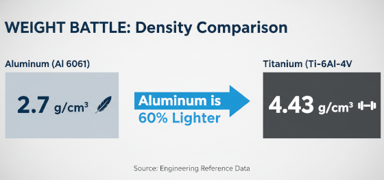 density of aluminum vs titanium