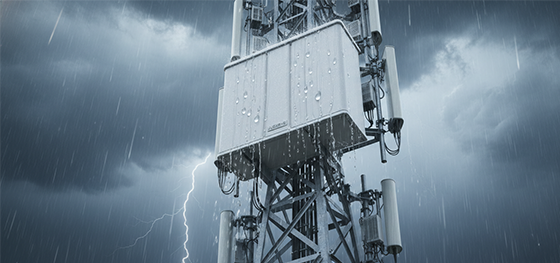 powder coated telecom enclosure in the rain powder coated telecom enclosure in the rain