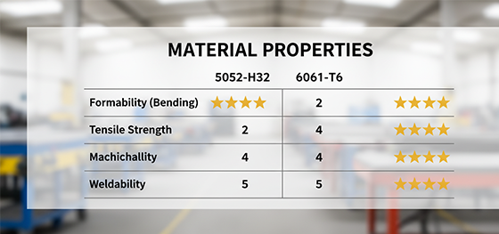 5052 vs 6061 comparison table 5052 vs 6061 comparison table
