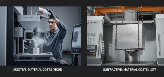 additive vs subtractive material costs