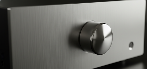 brushed aluminum amplifier front panel