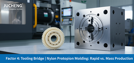 Nylon prototype next to Injection Molding tool Nylon prototype next to Injection Molding tool