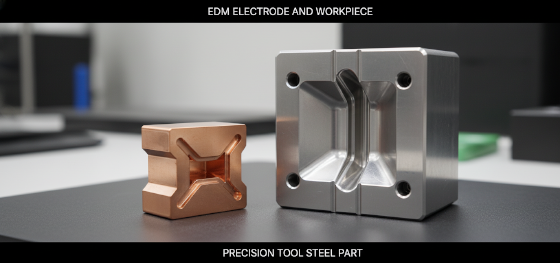 edm electrode and workpiece