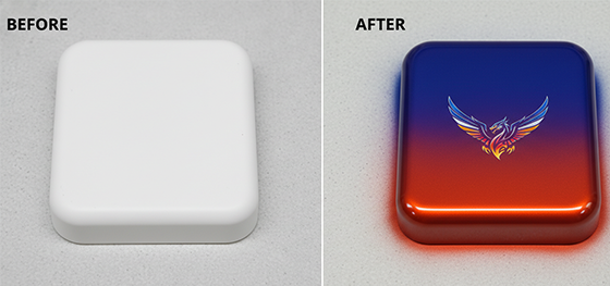custom spray paint and pad printing