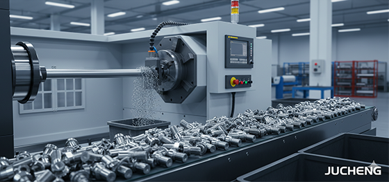 CNC lathe with bar feeder