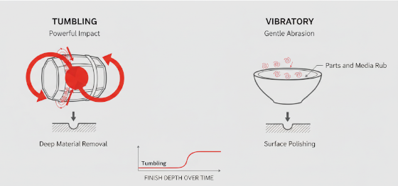 tumbling vs vibratory finishing