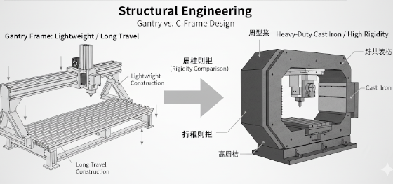 gantry vs c-frame design