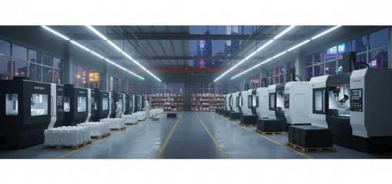 Hybrid manufacturing floor featuring advanced SLS powder printers operating alongside heavy 5-axis CNC milling centers