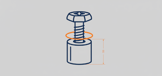 indestructible threaded fastener integration icon for commercial electronics