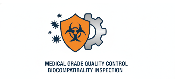 medical grade quality control and biocompatibility inspection icon