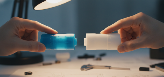 engineer evaluating hardware quality for polyurethane prototyping processes