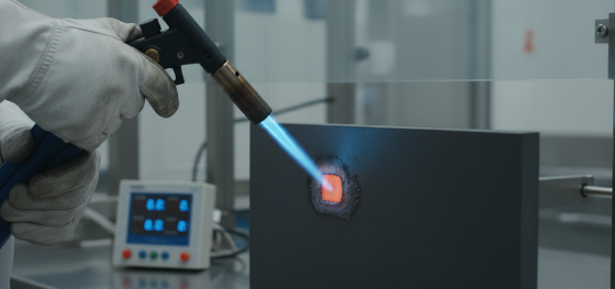 flame retardancy test on a reinforced polyurethane RIM component flame retardancy test on a reinforced polyurethane RIM component