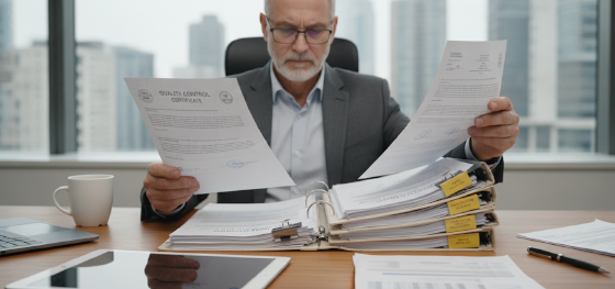 reviewing iso certificates and physical material traceability records