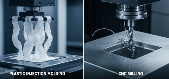comparing subtractive milling against cheap plastic injection molding