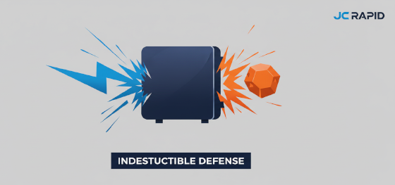 indestructible physical barrier and electrical insulation defense icon