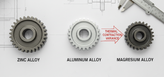 visual benchmarking of thermal contraction rates across commercial alloys