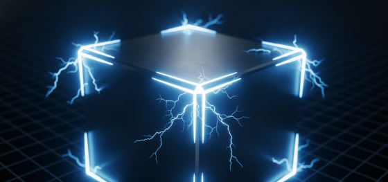 Digital simulation showing electrical energy concentrating heavily on sharp metallic corners