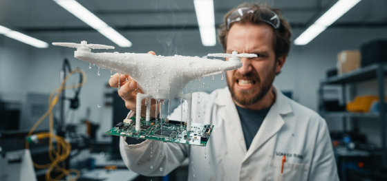 water damage caused by porous rapid prototyped aerospace enclosures