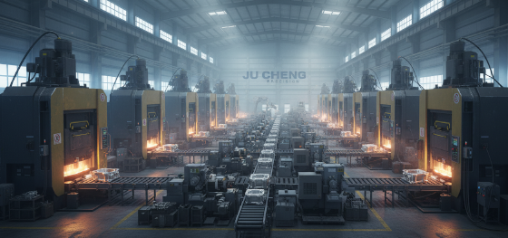Shenzhen turnkey hardware facility running massive cold chamber metal presses