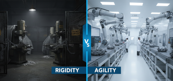contrasting rigid internal corporate schedules against agile contract manufacturing