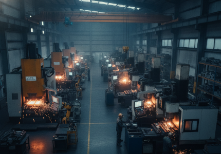 precision manufacturing equipment producing custom metallic components.png