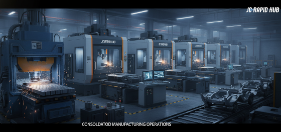consolidated turnkey factory executing hybrid metallurgical manufacturing operations