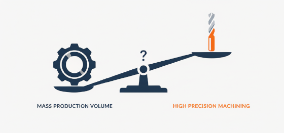 mass production volume and high precision machining selection icon