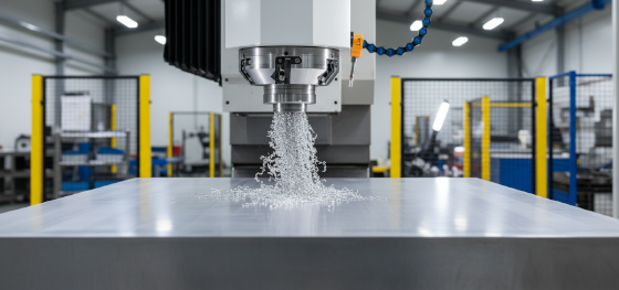 High-speed 5-axis CNC machining center facing a massive 6061-T6 lightweight aluminum alloy component