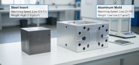 material comparison between steel and aluminum for rapid RIM tooling