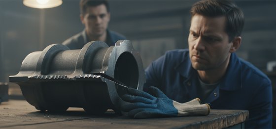 dangerous sharp metallic flash left behind by heavy steel molds