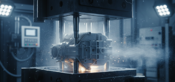 hydraulic ejector pins pushing complex hardware out of steel cavities
