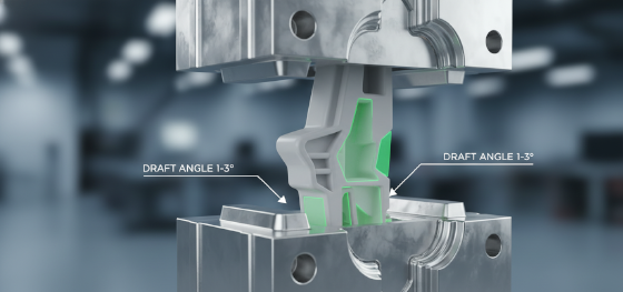 draft angle optimization for easy part ejection in reaction injection molding