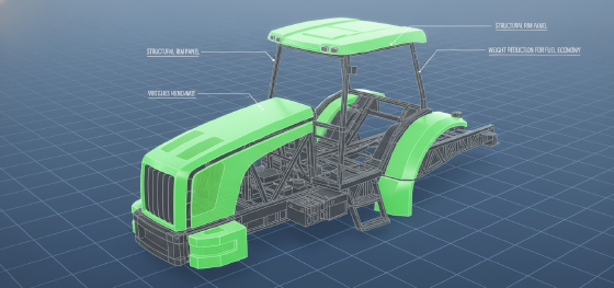 weight reduction for fuel economy using structural RIM panels
