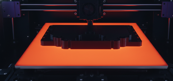 Thermal imaging showing uniform heat distribution across an industrial FDM printer bed to prevent part shrinkage Thermal imaging showing uniform heat distribution across an industrial FDM printer bed to prevent part shrinkage