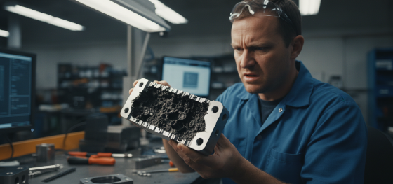 catastrophic gas porosity exposed by excessive cnc milling depth