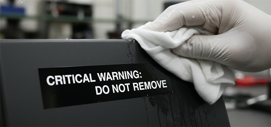 chemical resistant ink testing on custom polyurethane enclosures