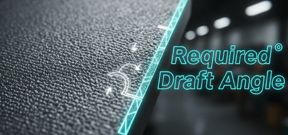 correlation between surface texture depth and required draft angles