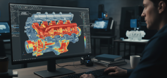 Engineering software highlighting thick digital CAD geometry that consumes expensive excess material