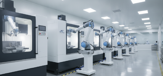 automated contract manufacturing floor executing secondary milling operations