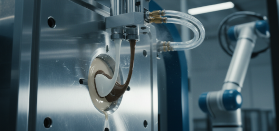 machine controlled chemical mixing for structural robotic parts