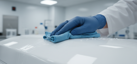 resisting harsh chemical bleach sterilization on durable medical grade polymers
