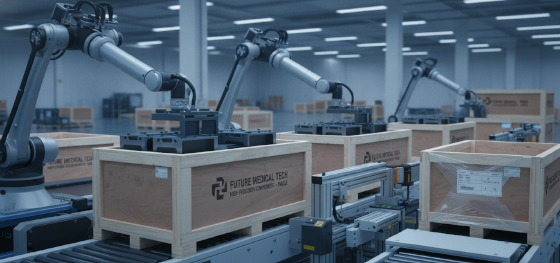 crating high precision custom hardware parts for international logistics