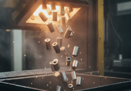 automated hot chamber press discharging identical zinc castings rapidly.png